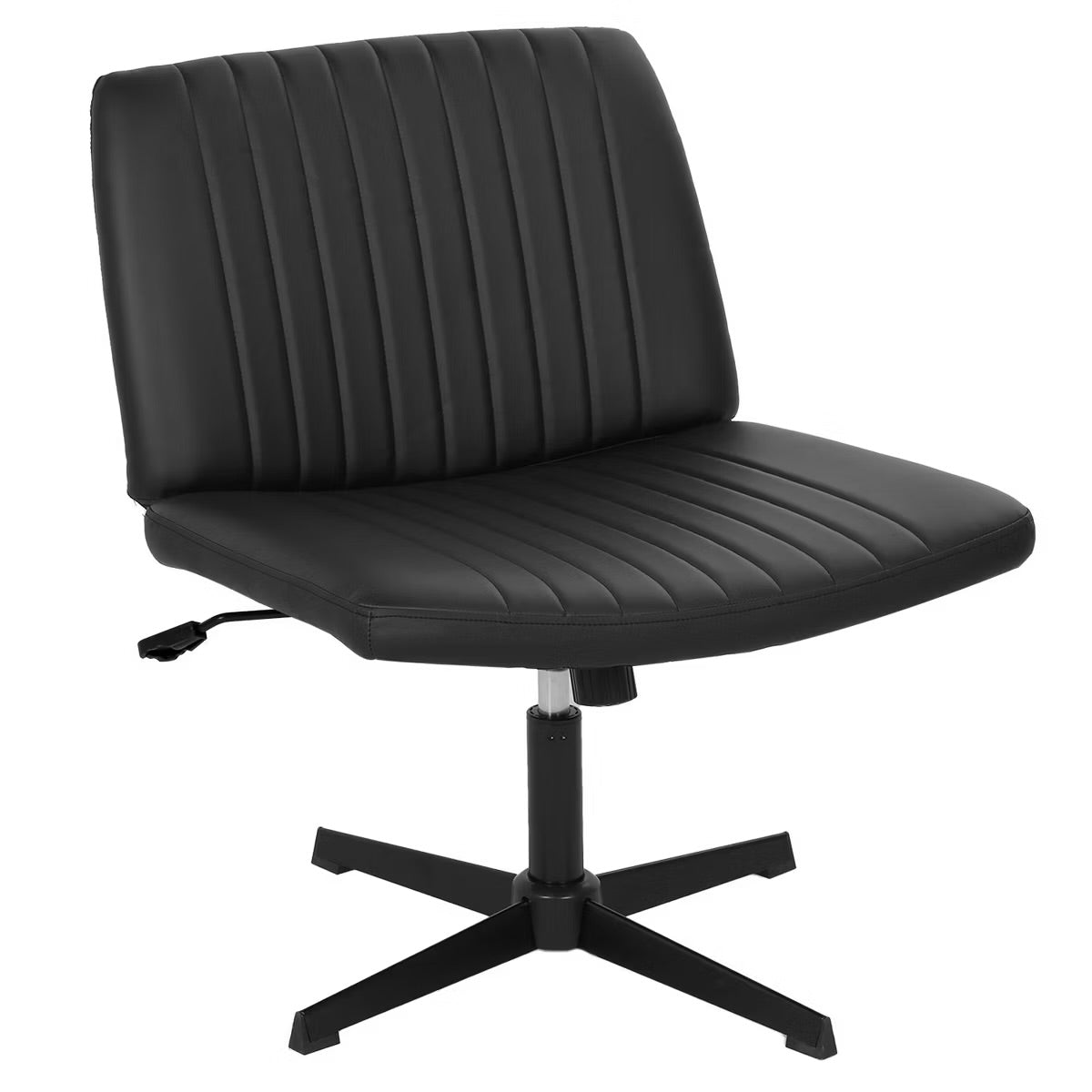 Office Chair - Criss Cross Chiar Armless Adjustable Swivel Padded Home Office Desk Chair Wide Seat Computer Task for Home Office, Black
