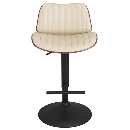 Barstool Single - Adjustable Height Goulding Adjustable Swivel Upholstered Mid-Century Modern Bar Stool with Hydraulic Lift and Footrest