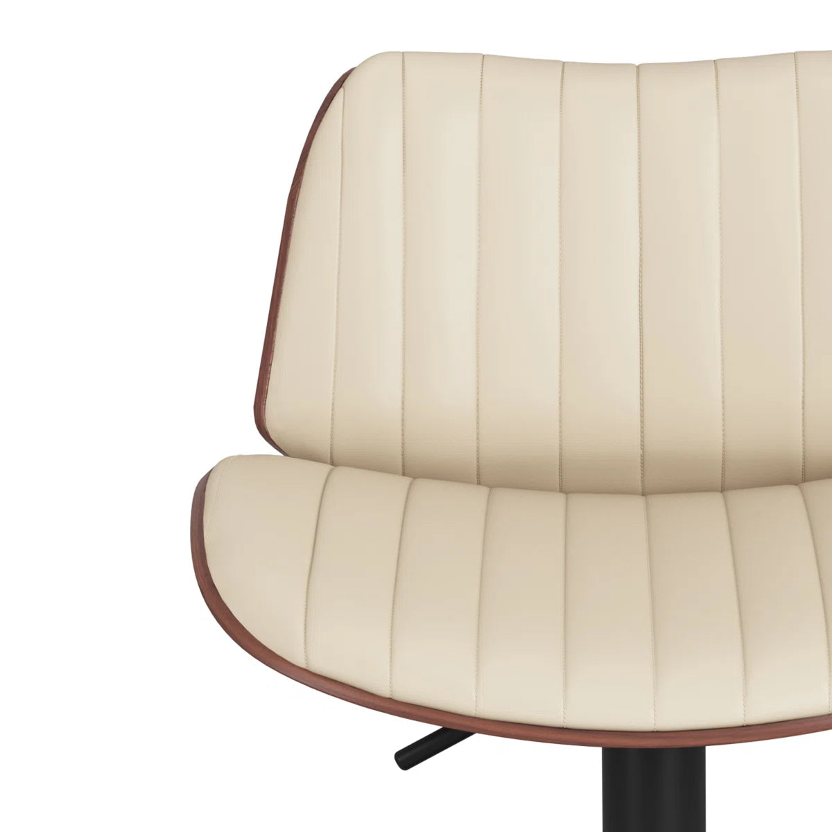 Barstool Single - Adjustable Height Goulding Adjustable Swivel Upholstered Mid-Century Modern Bar Stool with Hydraulic Lift and Footrest