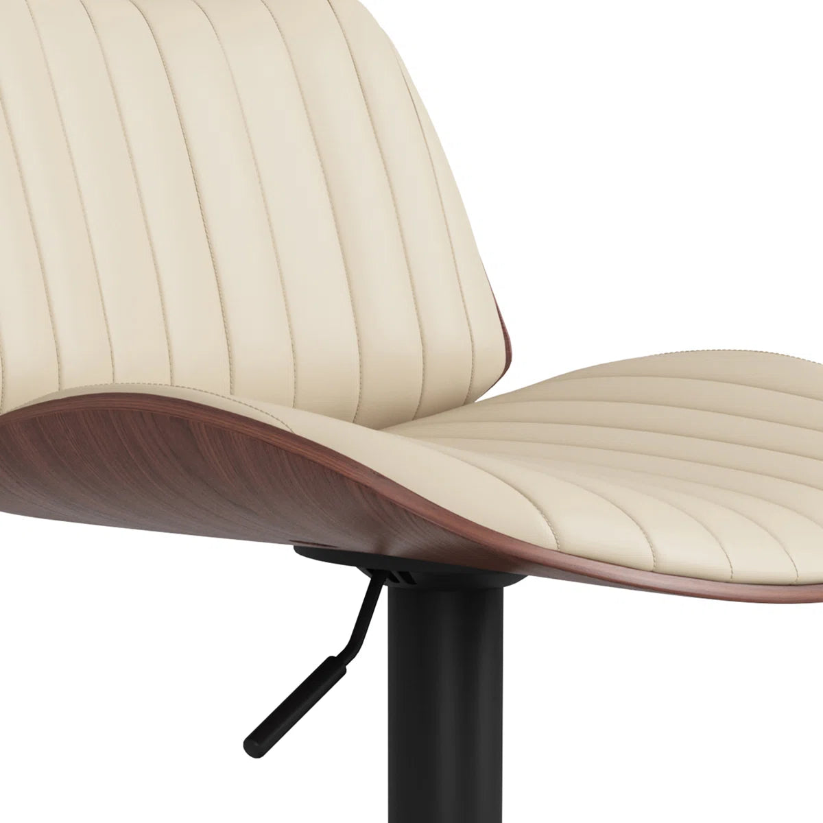 Barstool Single - Adjustable Height Goulding Adjustable Swivel Upholstered Mid-Century Modern Bar Stool with Hydraulic Lift and Footrest