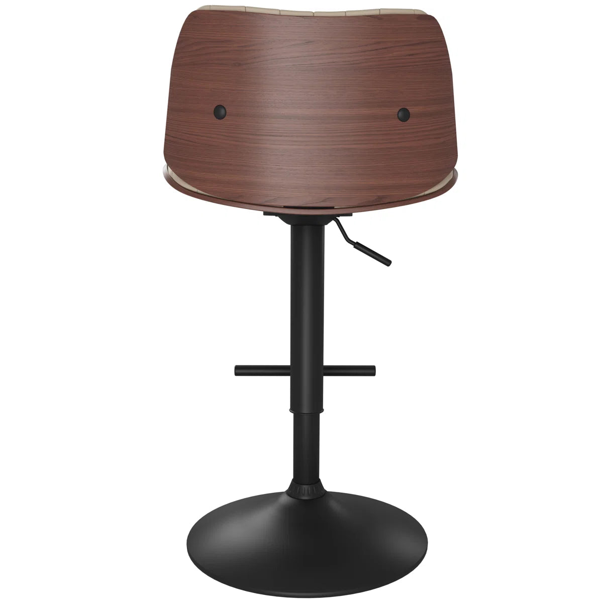 Barstool Single - Adjustable Height Goulding Adjustable Swivel Upholstered Mid-Century Modern Bar Stool with Hydraulic Lift and Footrest