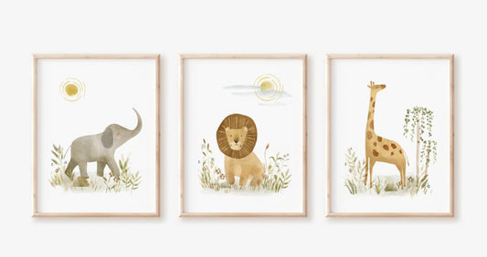 Print Set - UNFRAMED Safari Art Print Set - WF11.7.25