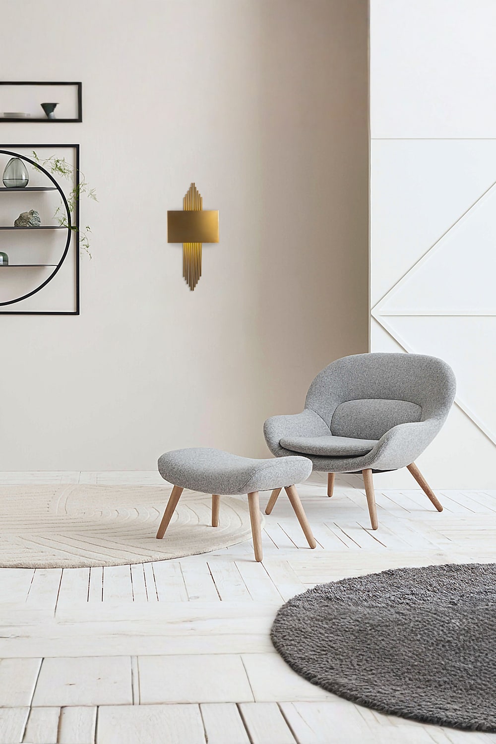 Sconce - Mizrak Gold Spear Plastered Wall Sconce - T&F5.19.25