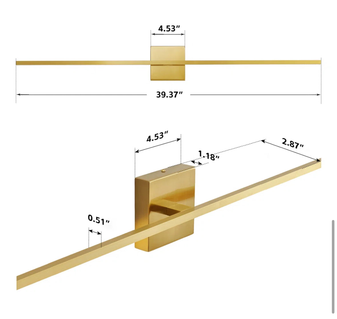 Vanity Light- Bath Bar Dincino 39” Gold - WF