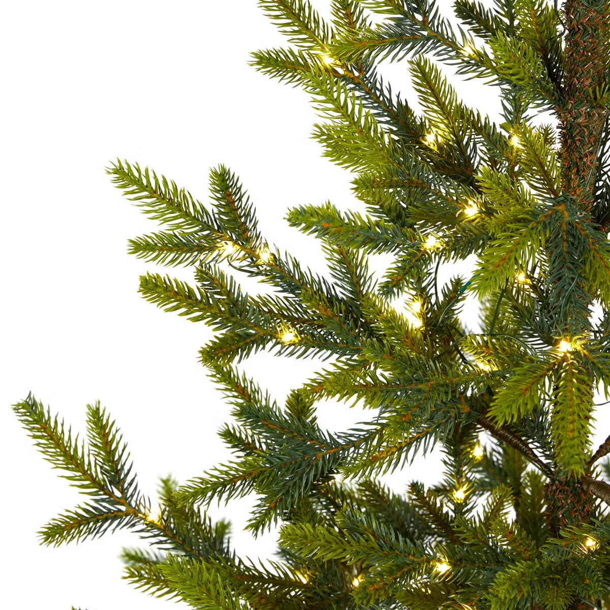 Christmas - Nearly Natural 6ft. Fraser Fir Natural Look Artificial Christmas Tree with 250 Clear LED Lights, a Burlap Base and 1243 Bendable Branches - Hebron3