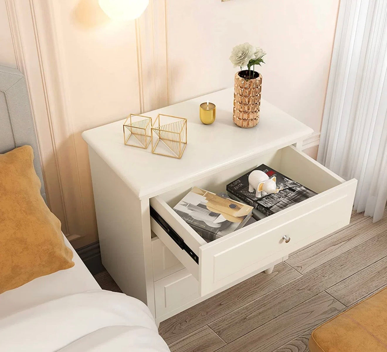 End Table/Nightstand - Red Barrel Studio White Nightstand 21.6W