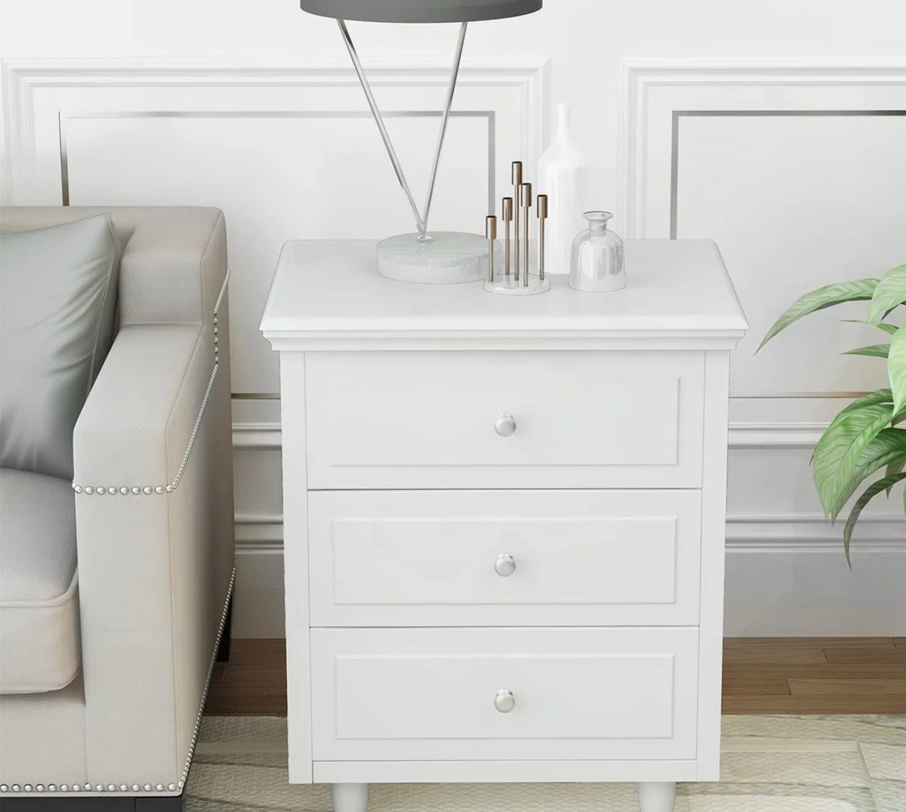 End Table/Nightstand - Red Barrel Studio White Nightstand 21.6W