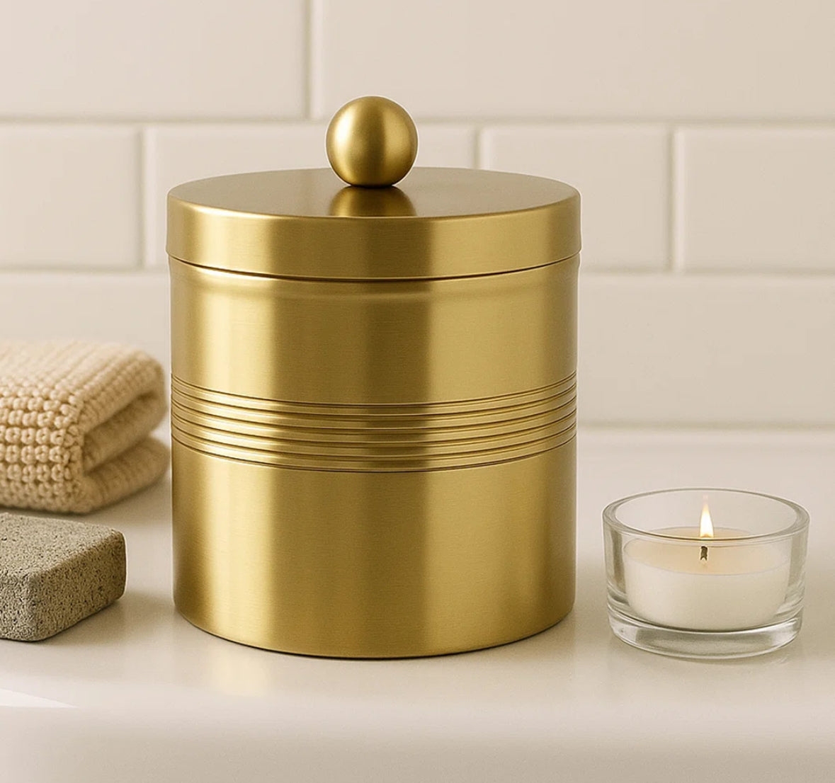 Bathroom Accessory - Jewel Cotton Swab Storage Jar or Container - WF11.7.25