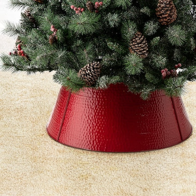 Christmas Tree Collar - Glitzhome 26-in Red Tree collar - WF11.7.25