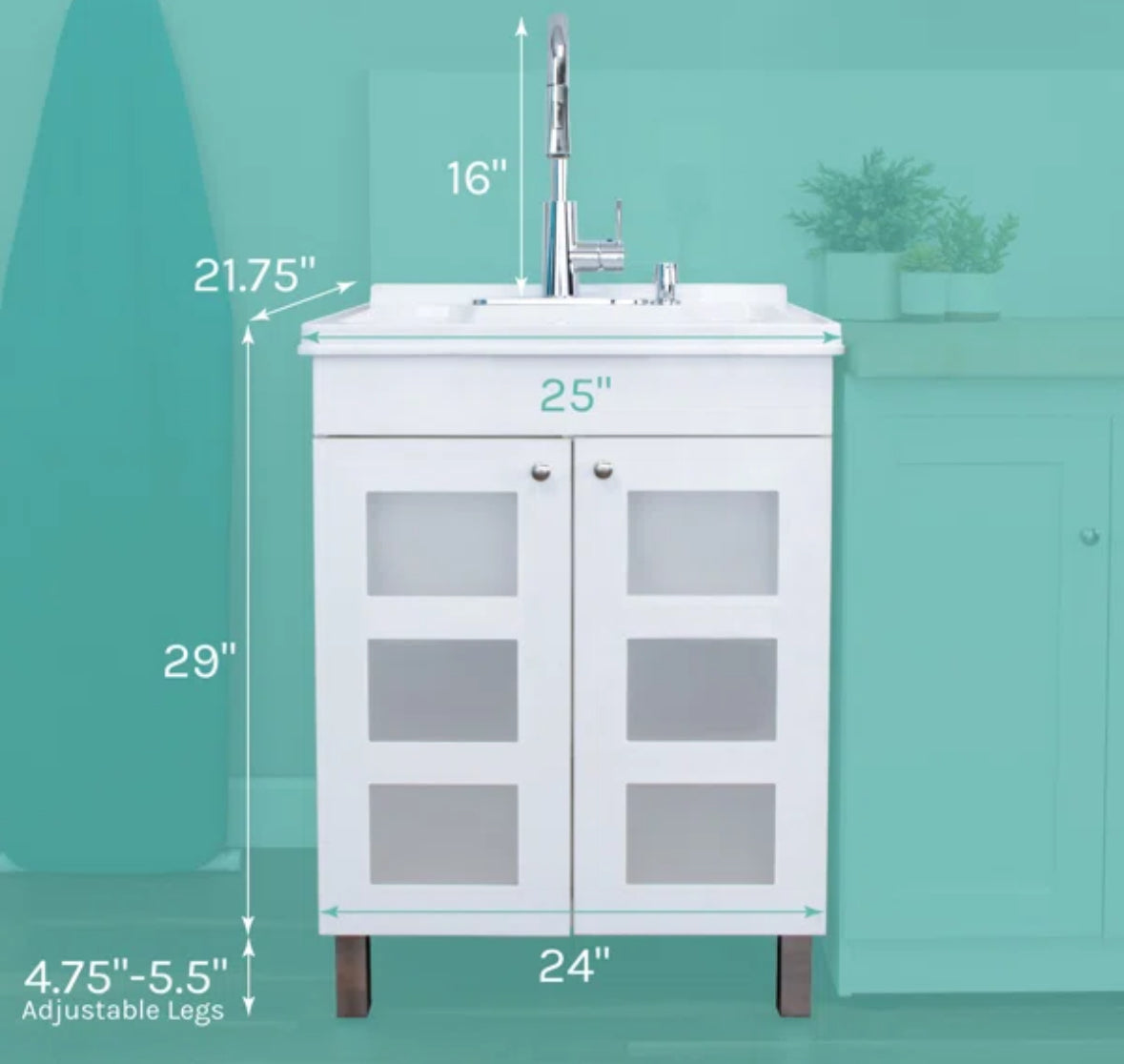 Laundry - Hameedah 24" Single Laundry Room Vanity Set - WF11.7.25