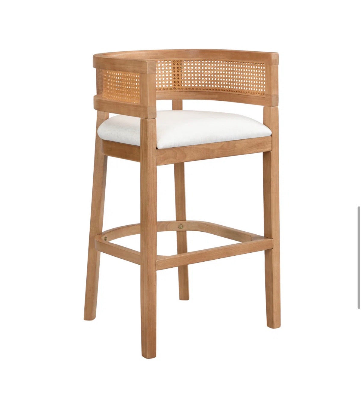 Barstool Set of 2 - 31” Oech Rubberwood Ipholstered Barstools