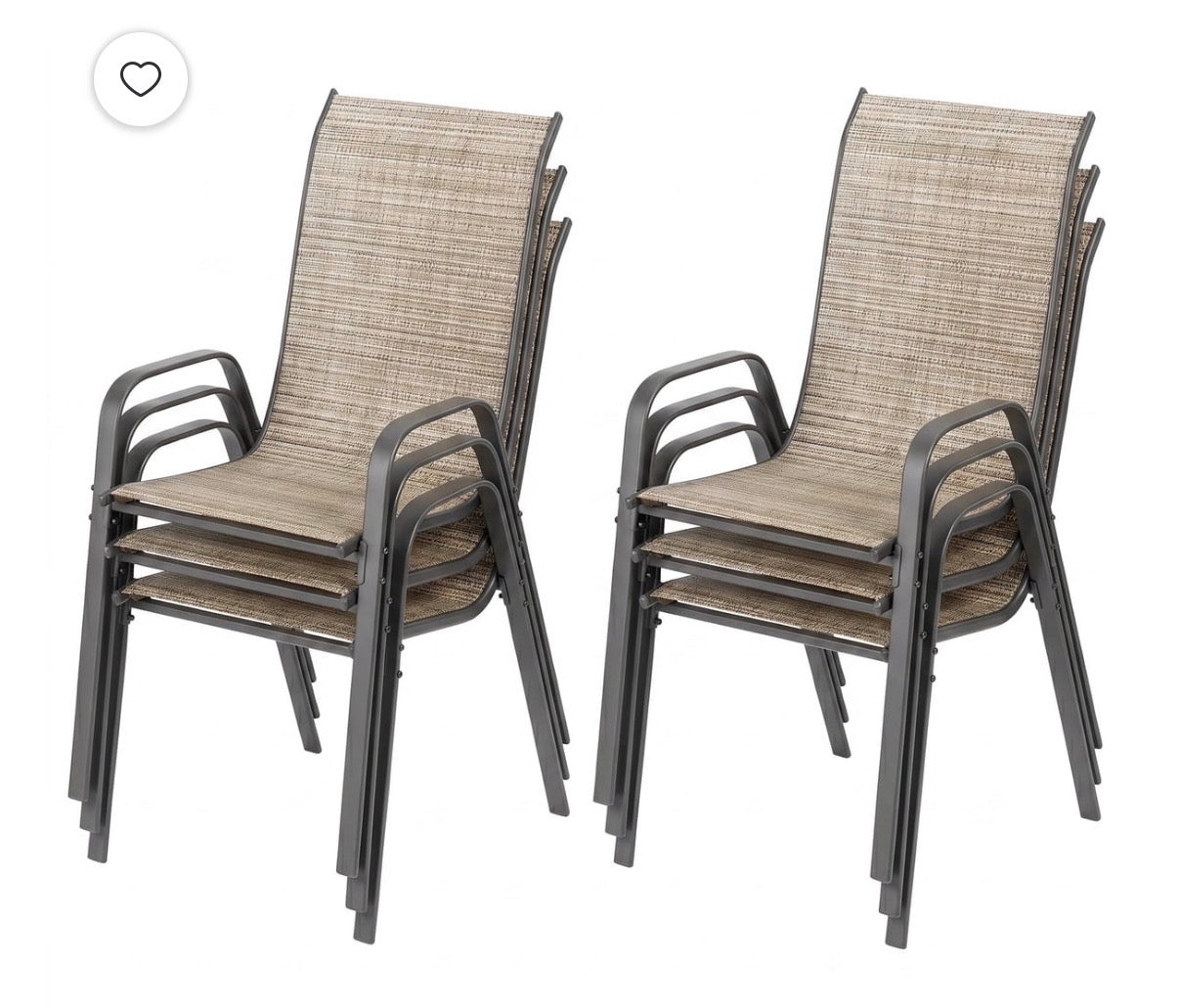 Outdoor Dining Chairs Set of 6 - Stackable Patio Chairs