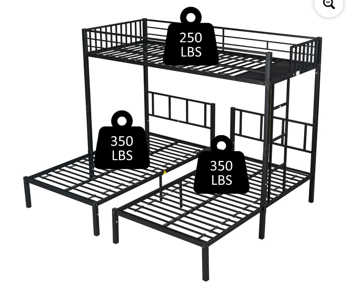 Bed - Bunk Triple Convertible Bunk Bed Black - WM11.19.25
