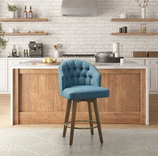 Barstool Single - 26” Onyx Upholstered 360 Degree Swivel Counter Stool - WM11.19.25