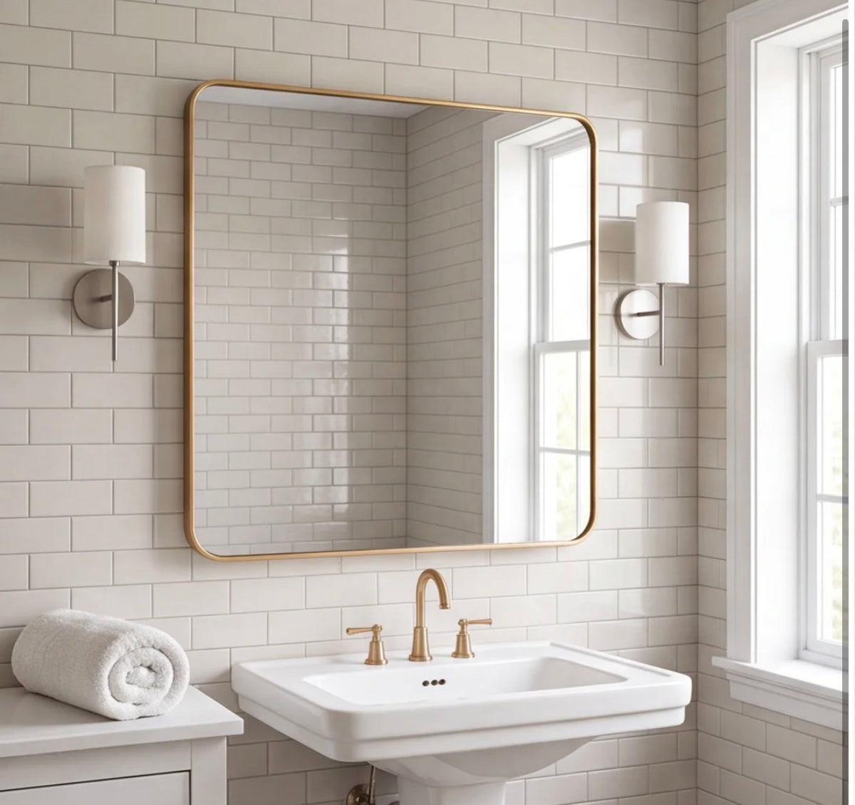Mirror - 36” x 36” Gold Framed Wall Mirror