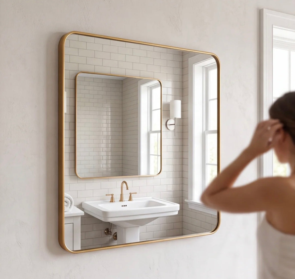 Mirror - 36” x 36” Gold Framed Wall Mirror