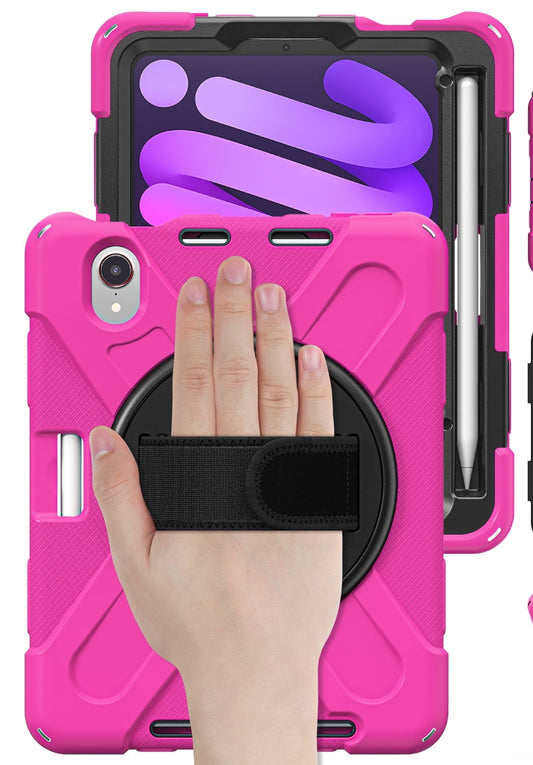 Tech - KIQ Shield Series Case for IPad Mini 6 Case/iPad Mini Case 6th Generation 2021 8.3 Inch Cover - Hot Pink - WM11.19.25