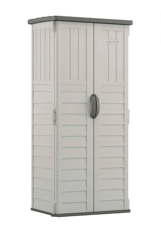 Outdoor - Shed Suncast 22 cu. ft. Weather-Resistant Resin Vertical Outdoor Storage Shed, Light Taupe - WM11.19.25