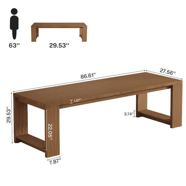 Desk - Perry 87 inch Rectangle Brown Double Executive Table Computer Desk, Large Long Writing Table Study Desks for 2 (slight damage see all photos)
