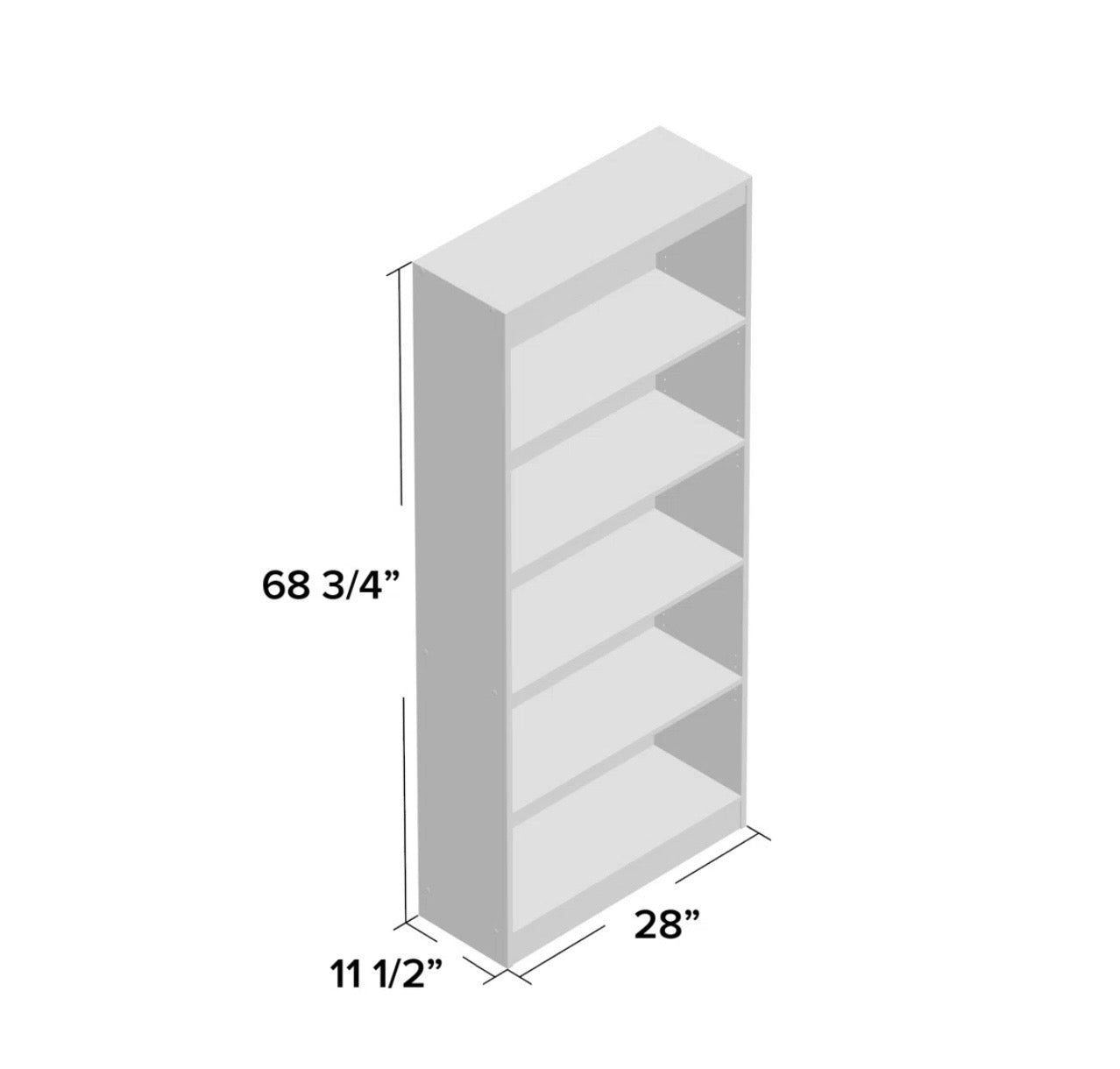 Bookcase - Axess 5 Shelf Bookcase (knicks and dings, see photos)