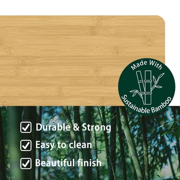 Bed - Full Size 12 Inch Natural Bamboo Wood Bed Frame with Metal Slats, Solid Wood Foundation