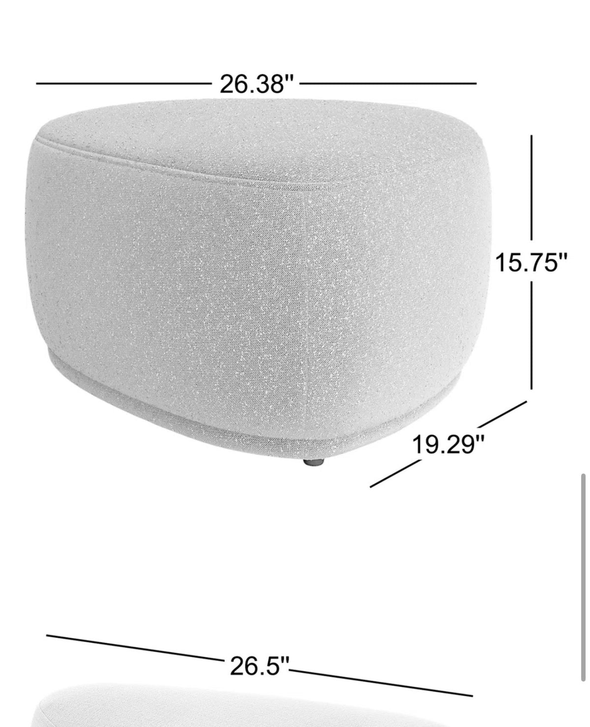 Ottoman - 26.5” Adna Triangular Ottoman