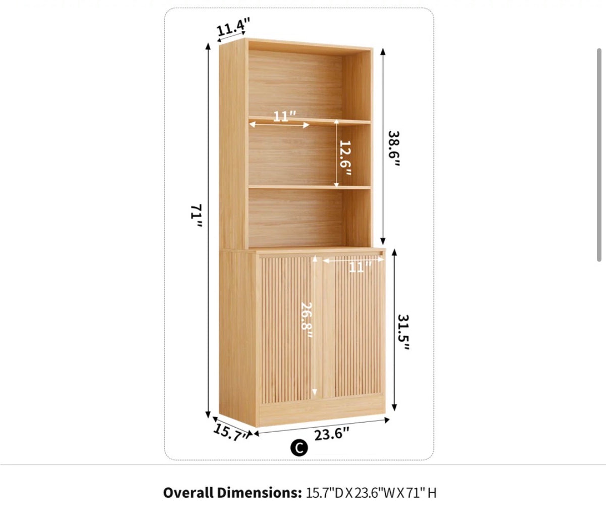 Storage Cabinet - Brannigans 71” Bookcase
