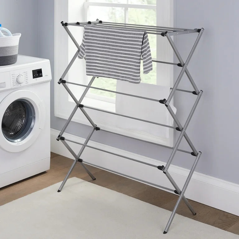 Home - Mainstays Functional and Energy Saving Oversized Collapsible Steel Closets Clothes Drying Rack, Silver -WM11.19.25