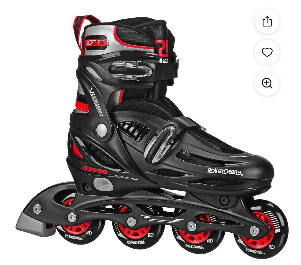 Sports & Fitness - Roller Derby Velocity Adult Adjustable Inline Skates, Size 7-10 - WM11.19.25
