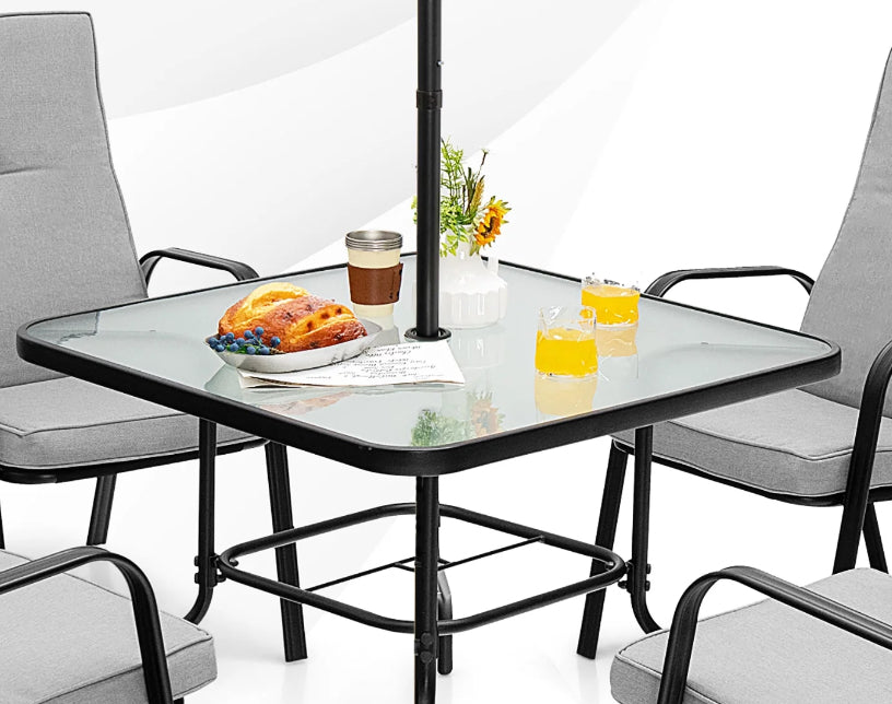 Patio Table - Square Tempered Glass Table