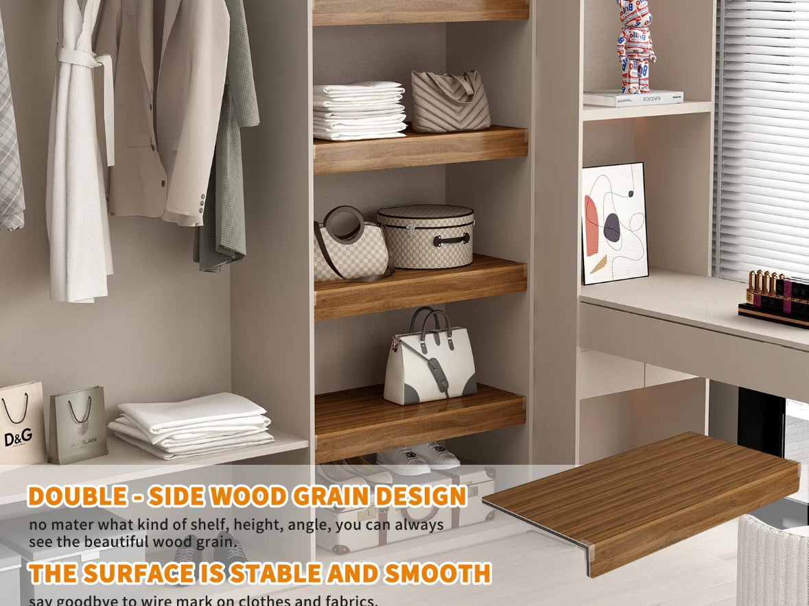 Floating Shelves - Wood Shelf Wall Mounted Set of 5,Wire Shelf Covers - W 11.19.25