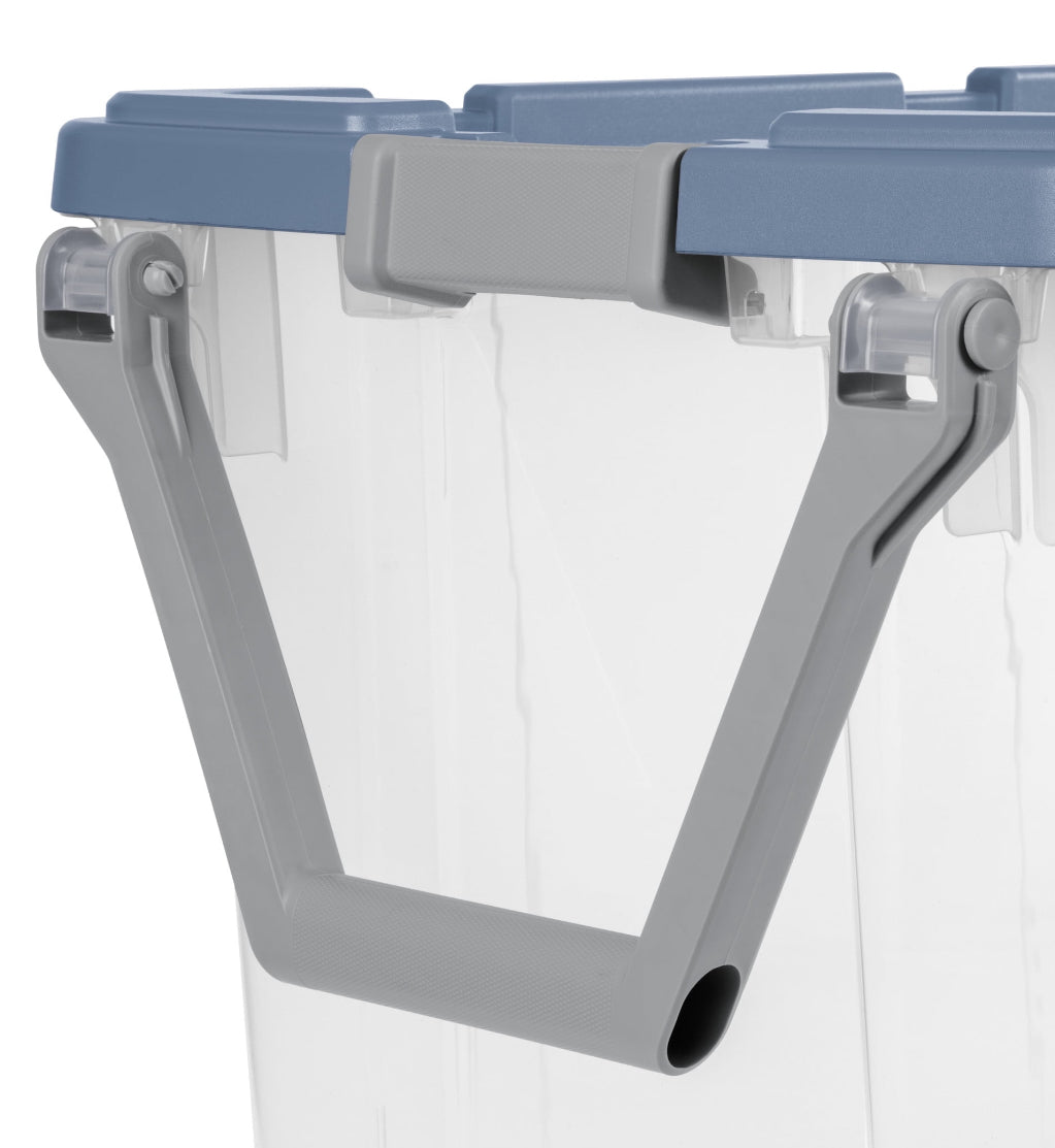 Storage - Sterilite 160 Quart Wheeled Storage Box, Extra Large Durable Clear Plastic Bin, Latch Lid, Blue - WM11.19.25