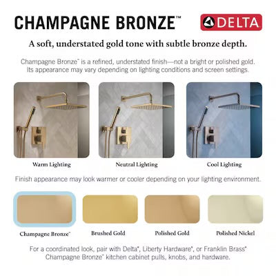 Shower/Tub Set - Nicoli 144749-HS Champagne Bronze Monitor 14 Series Tub and Shower with SureDock Hand Shower