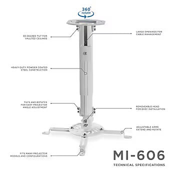 Projector Stand - Mount-It! Projector Height Adjustable Universal Stand and Ceiling Mount, 30 lbs. Capacity