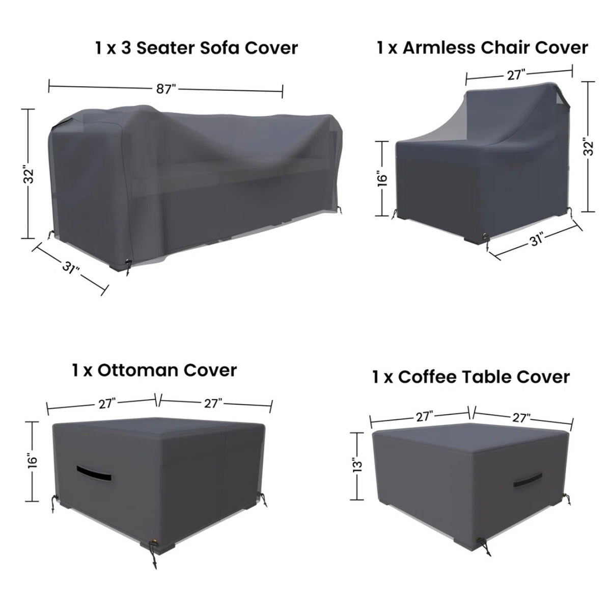 Outdoor Furniture Cover - Eudy Rattan Sectional Seating Group Cover