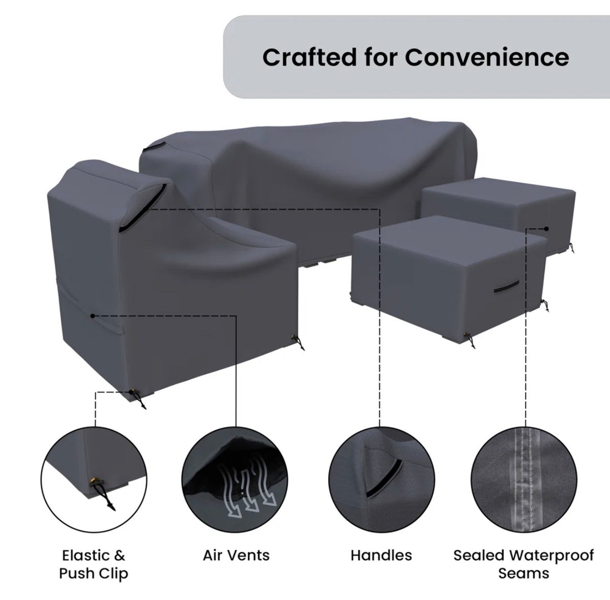 Outdoor Furniture Cover - Eudy Rattan Sectional Seating Group Cover