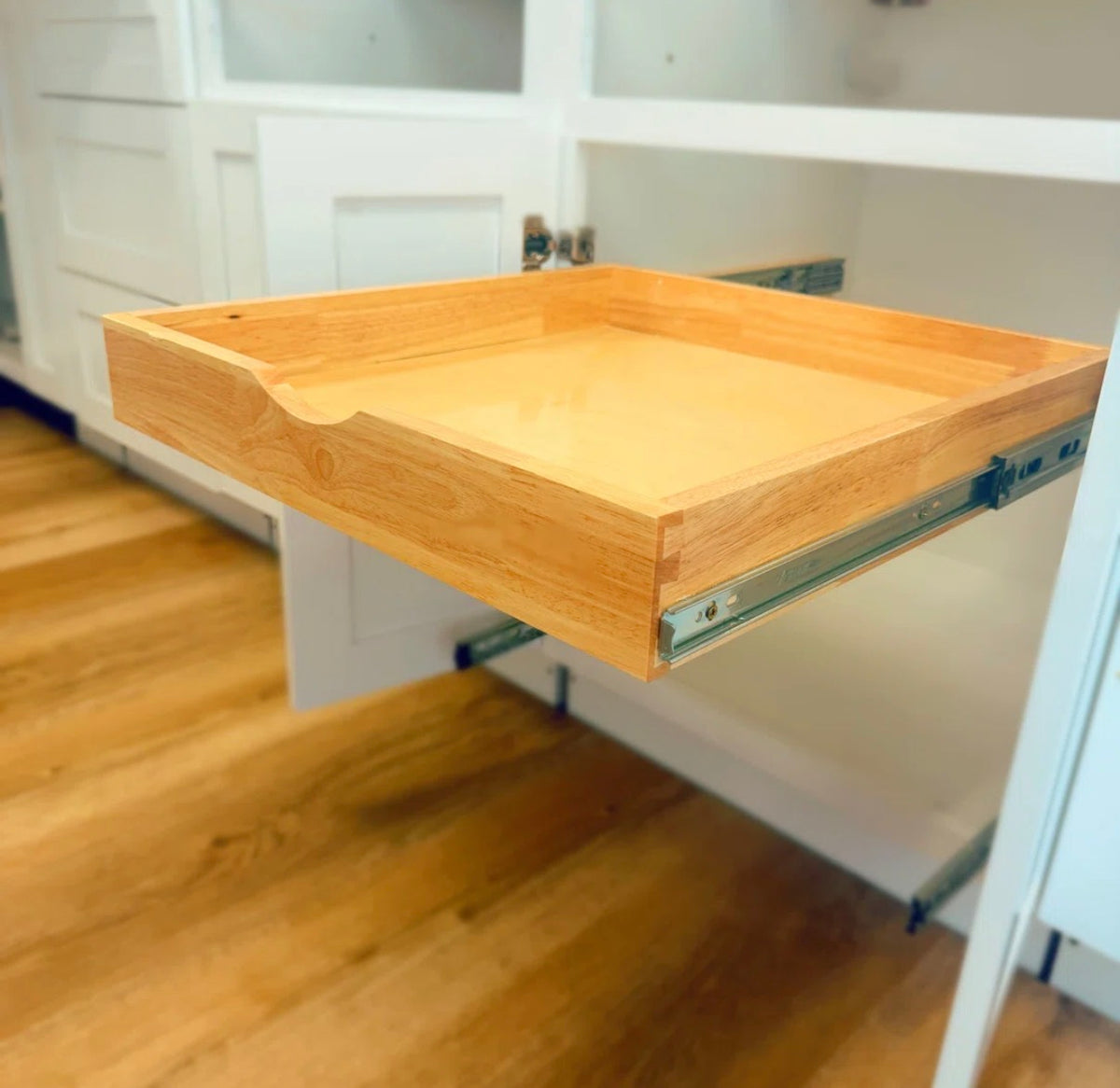 Drawer Organizer - 24" Prestridge Pre-Assembled Solid Wood Pull Out Cabinet Organizer Drawer with Soft Close Full Extension Slides