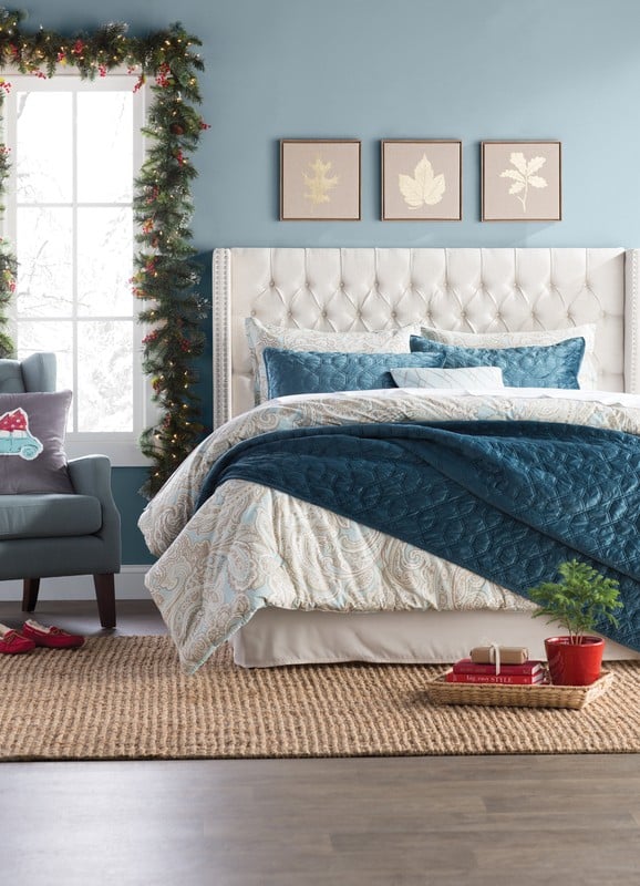 Bed - Queen Size Headboard Tickhill Upholstered Wingback Button Tufted Headboard - WF11.7.25