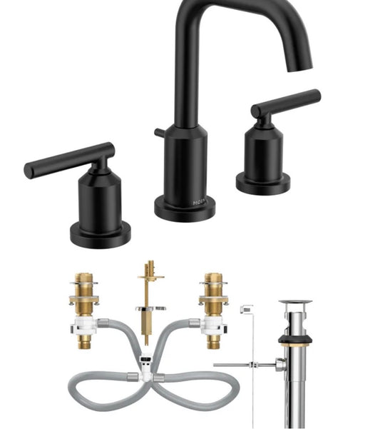 Faucet - Moen Gibson 1.2 GPM Widespread Bathroom Faucet with Pop-Up Drain Assembly