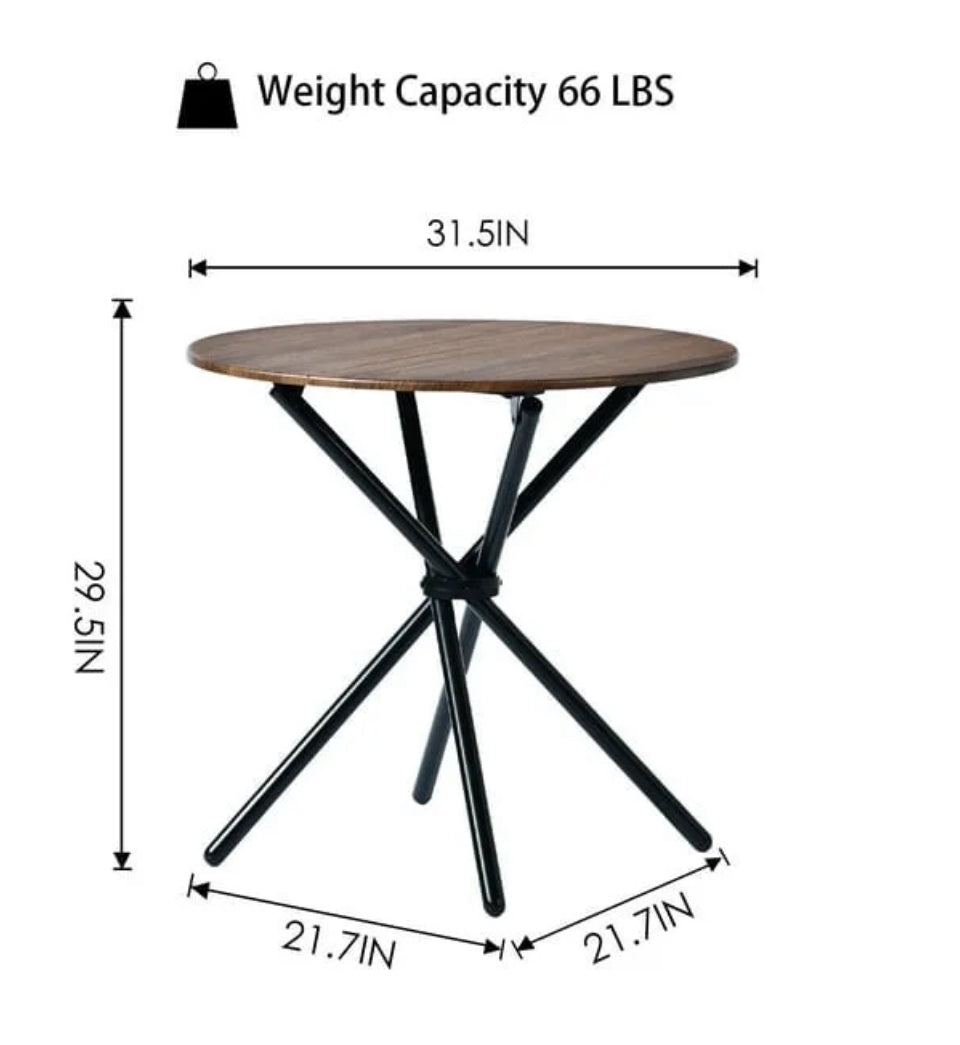 Dining Table - Homy Casa 31.5in Round Dining Table with Metal Legs - WM11.19.25