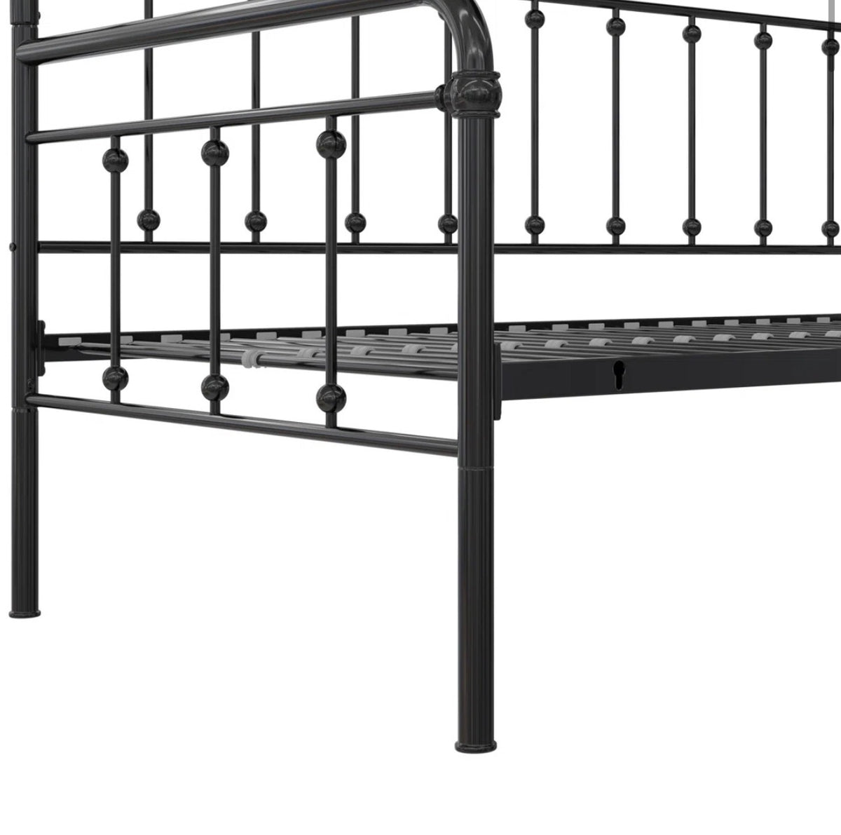 Bed - Twin Size Beant Daybed with Pop Up Trundle Black