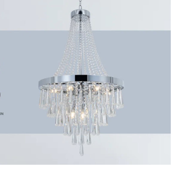 Chandelier - Albertico 9 Light Silver Wrought Iron - WF