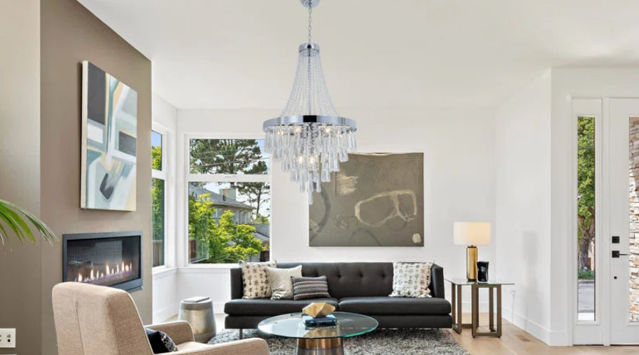 Chandelier - Albertico 9 Light Silver Wrought Iron - WF