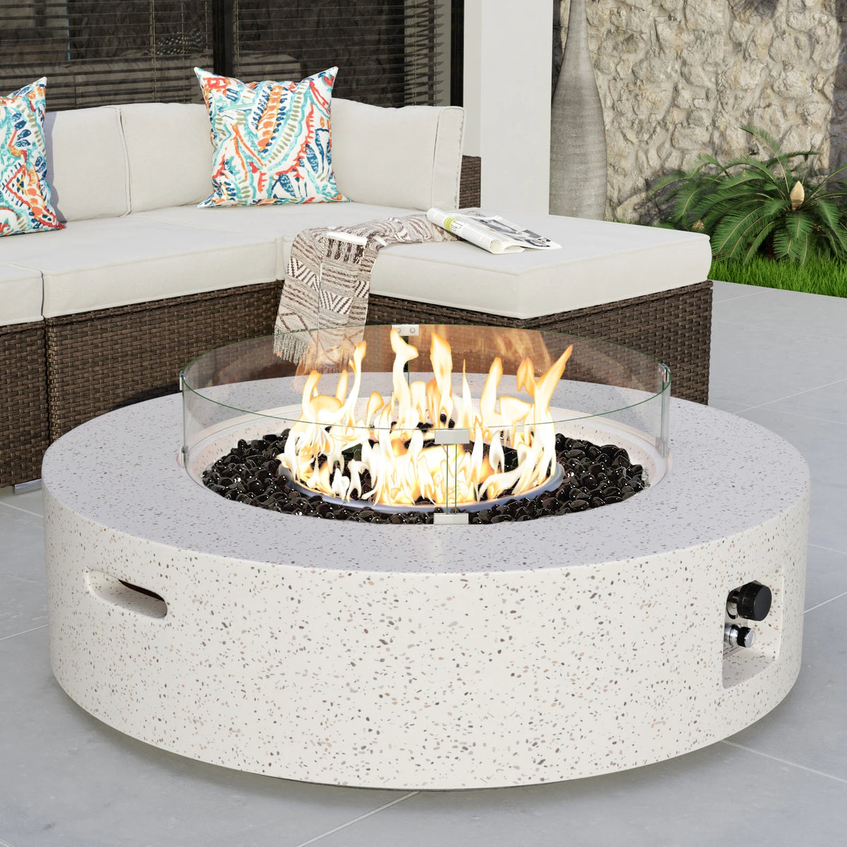 Fire Pit Table - Concrete Propane Fire Pit Table