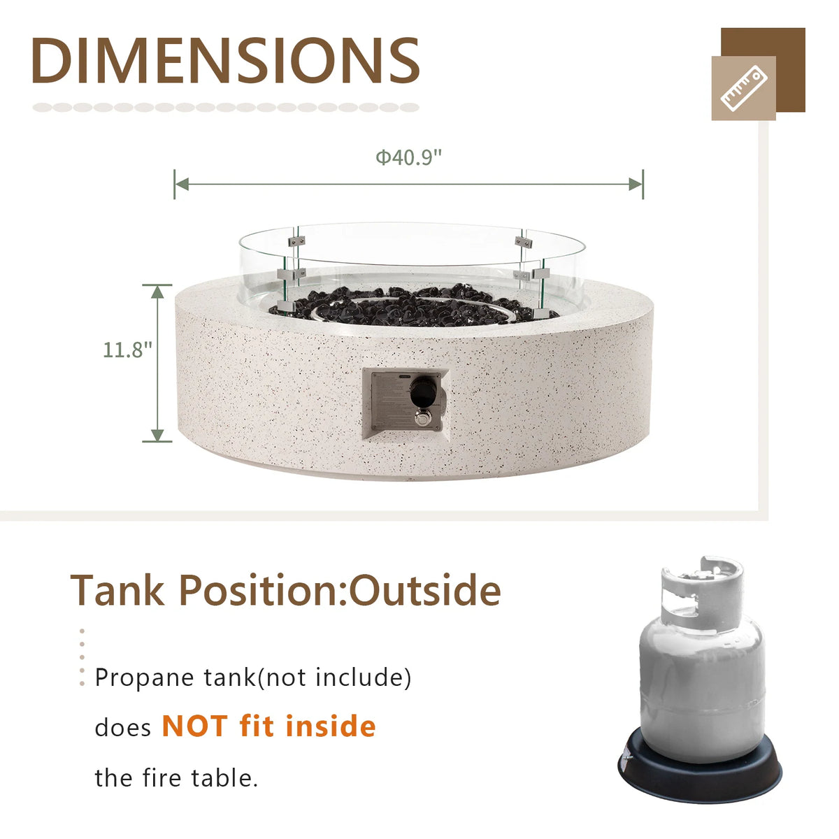 Fire Pit Table - Concrete Propane Fire Pit Table