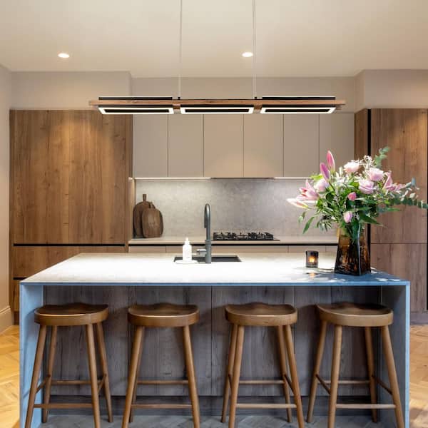 Chandelier - Linear Iris 5-Light Integrated LED Wood - WF