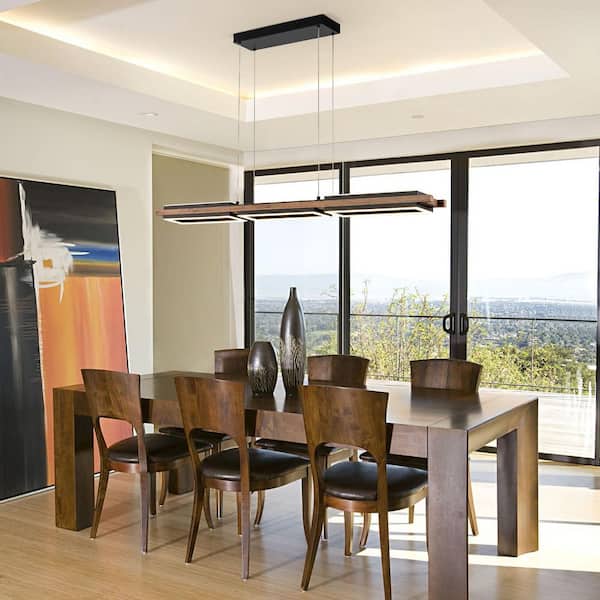 Chandelier - Linear Iris 5-Light Integrated LED Wood - WF