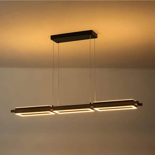 Chandelier - Linear Iris 5-Light Integrated LED Wood - WF