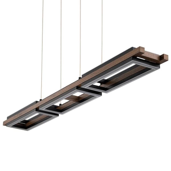 Chandelier - Linear Iris 5-Light Integrated LED Wood - WF