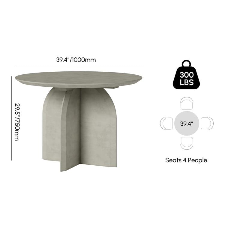 Dining Table - 39" Homary Modern Round Dining Table for 4 Wood Tabletop Pedestal Base (see all photos, some damage)